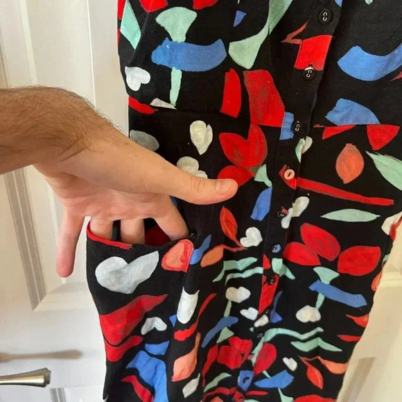 434 Hunter Bell Midi Tank Dress Size 2 Color Black Red - Picture 4 of 7